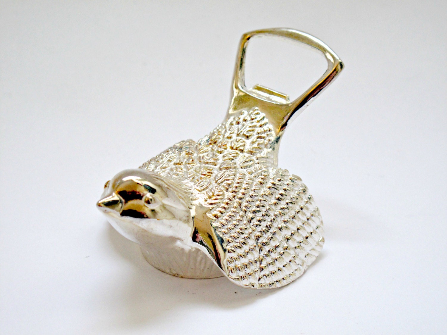Vintage Silver Metal Bird Bottle Opener
