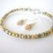 Bracelet, Spring Green and Gold Bracelet, With Matching Sterling Silver Earrings