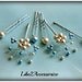 Something Blue Set of 6 Flower Hair Pins Wedding Hair Accessories Swarovski Bridesmaid Hair Clip Ivory Blue White Bridal Pearl Hair Pin