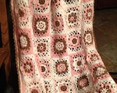 Modern crocheted granny square baby afghan/blanket. A true heirloom.  Custom order you choose colors