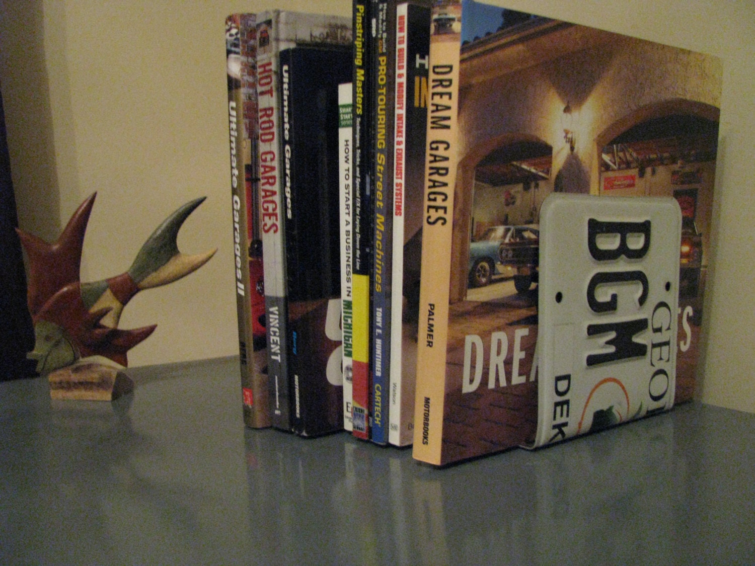 GEORGIA LICENSE PLATE Bookends- Perfect for an Office - Mancave - Den.....many states available
