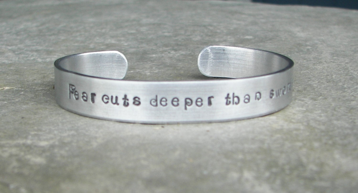 GAME of THRONES Hand-Stamped Bracelet  Fear cuts deeper than swords