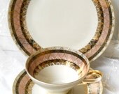 vintage tea cup tea cup trio german porcelain tea cups tea trio german teacup shabby chic, cottage chic, retro