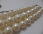 Beautiful, Pearl, Three Strand, Choker, Vintage, Glass Bead, Pin Up Girl, Retro, Necklace