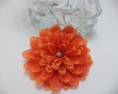 Rockabilly, Psychobilly, Pin Up Girl, Burlesque, Orange, Flower, Hair Clip, Fascinator