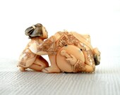 Adults Only Pre Ban Japanese Shunga Erotic Netsuke Lesbian Ivory Carving
