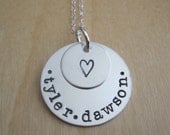 Personalized Mother / Grandma Necklace - Hand Stamped - Sterling Silver Name Charm  - LAYERS OF LOVE