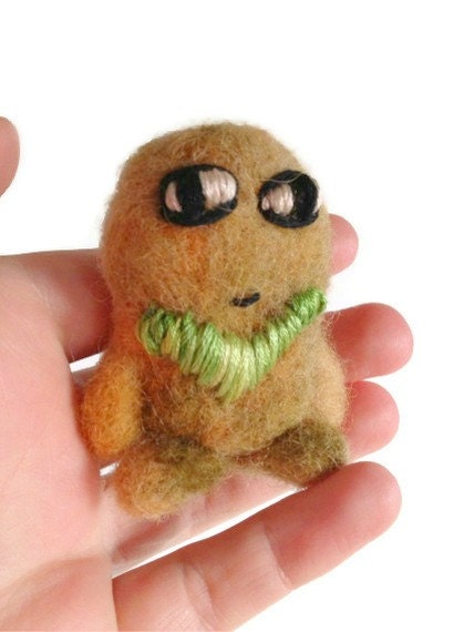 Miniature Monster Sculpture, Needle Felted Woodland Spirit (Bombadilius)