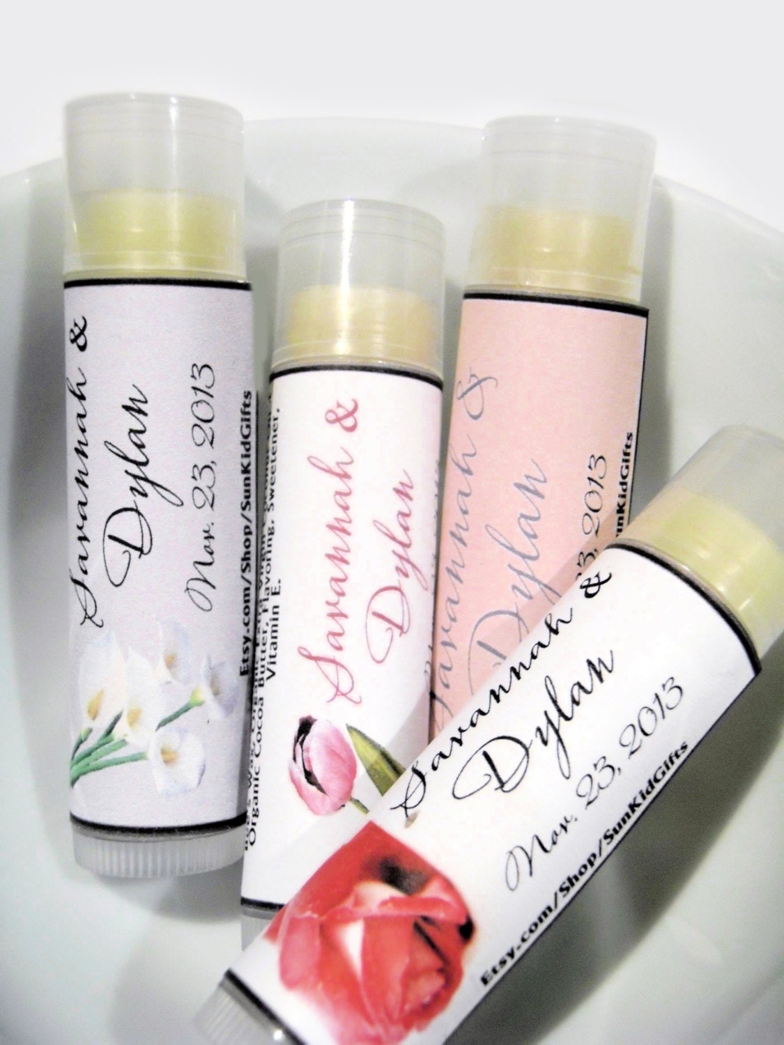 20 Wedding Favor Lip Balm Bridal Shower Favors Lip Balm Party Favors Customized Personalized Lip Balms Set of 20