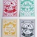 Set of 4 postcards in the themes Post, Nice Day, New Baby and Feest Post (Party Mail).