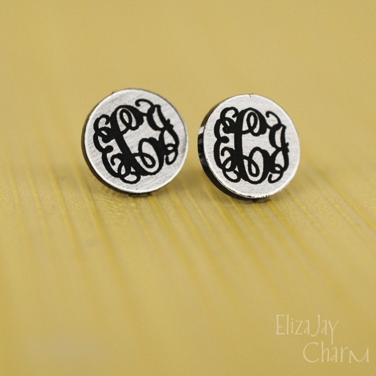entwined monogram personalized (itty bitty post earrings)