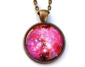 Galaxy Necklace / Pink Nebula Pendant / Galaxy Pendant / Space Necklace / Cosmic Necklace