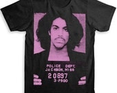 Prince Mugshot T Shirt (Purple Rain) - Tri-Blend Vintage Fashion - Graphic Tees for Men & Women