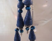 Elegant dangle earrings made from cone shaped paper beads