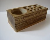 Natural Rustic Mahogany Wood Desk Organizer Office Organizer Pencil Small Tool Caddy Holder or Makeup Organizer - DC