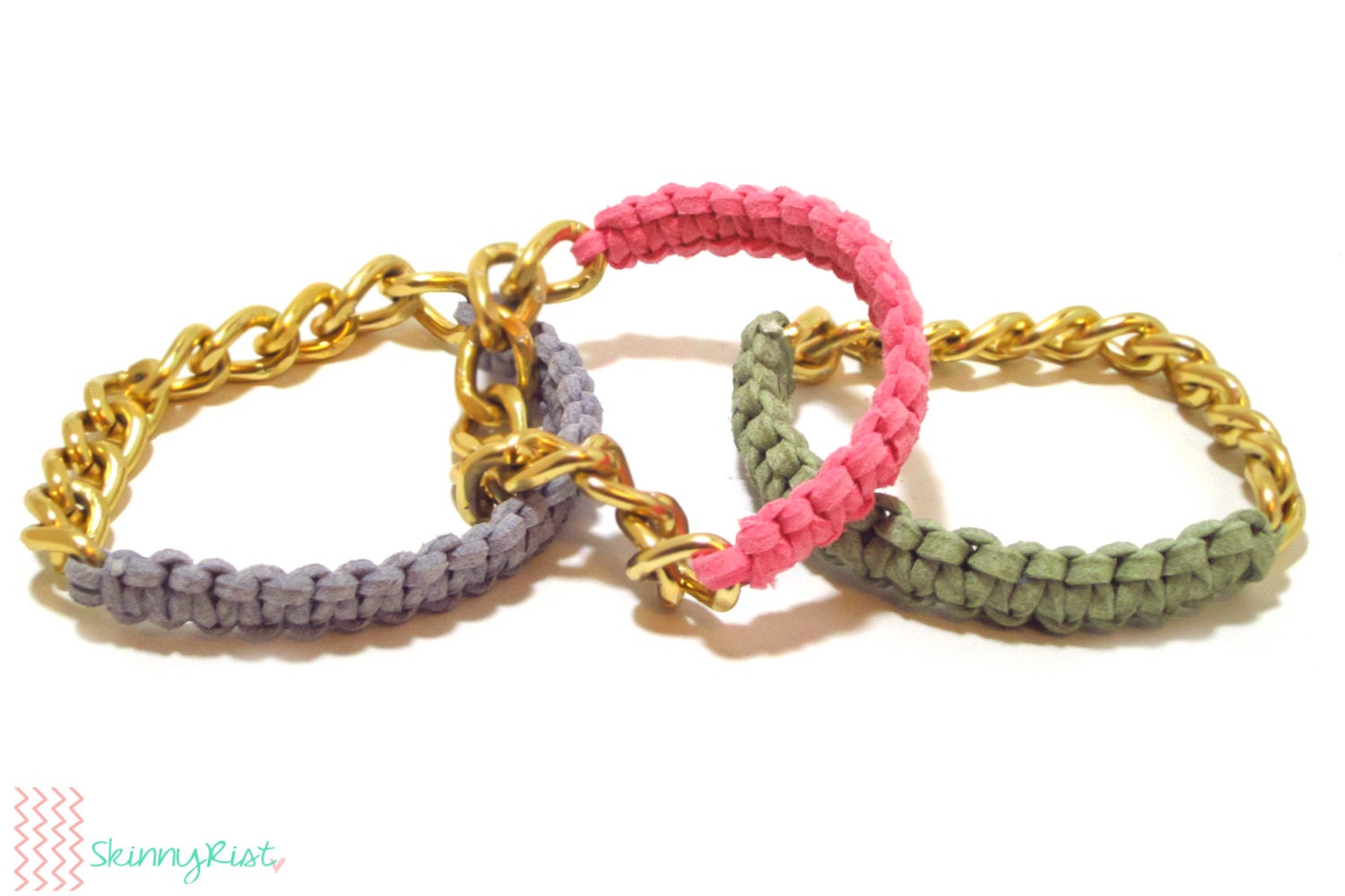 Suede & Chain Cobra Bangle