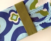 Six Designer Fabric Cash Envelopes With Elastic Wrap
