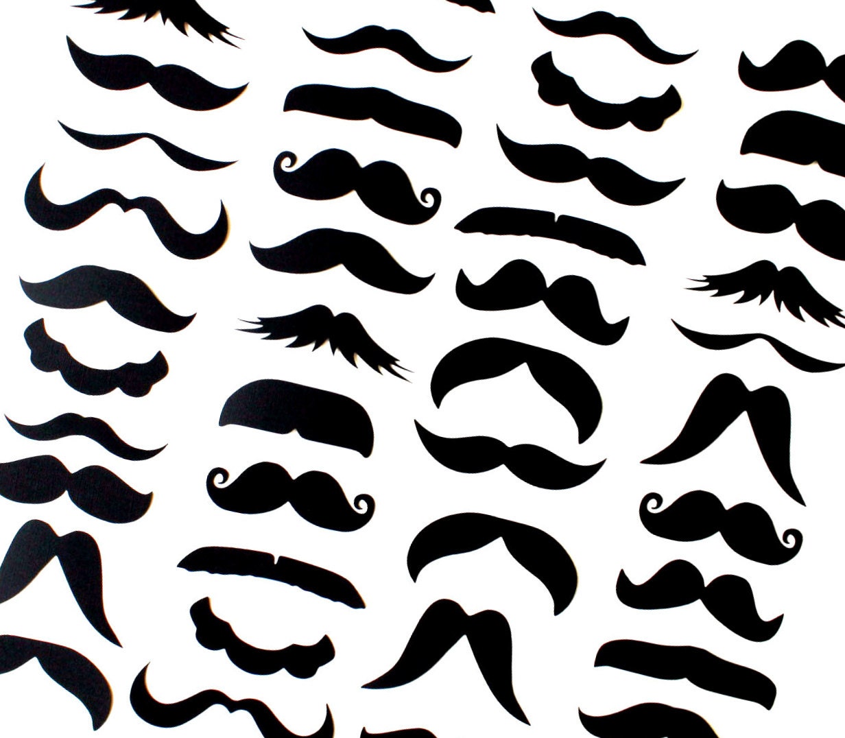 50 DIY Photo Booth Props. Set of 50. Mustache Die Cuts. Weddings. Events. Birthdays