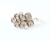 Silver Cloud Ring. Handmade Filigree.