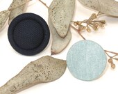 Vintage Fabric Button Rings, Navy Blue and Blue/Gray Fabric Button Rings, Button Rings, Fabric Rings, Upcycled Rings