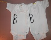 GEEKY GLASSES  ONESIE Babies Handpainted Nerd Children Clothes At Symbol