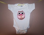 OWL FELT APPLIQUE Baby Onesie Children Clothing Cute Designs Decorative Activewear Onepiece