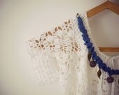 Crochet blue collar / Collar tip / Bib necklace / Statement necklace / Knit handmade necklace / Textile necklace