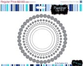 Happy Weekend Dotted Circles Frames Digital Clip Art  Graphics for Personal or Commercial Use No.9 - Graphite - INSTANT DOWNLOAD
