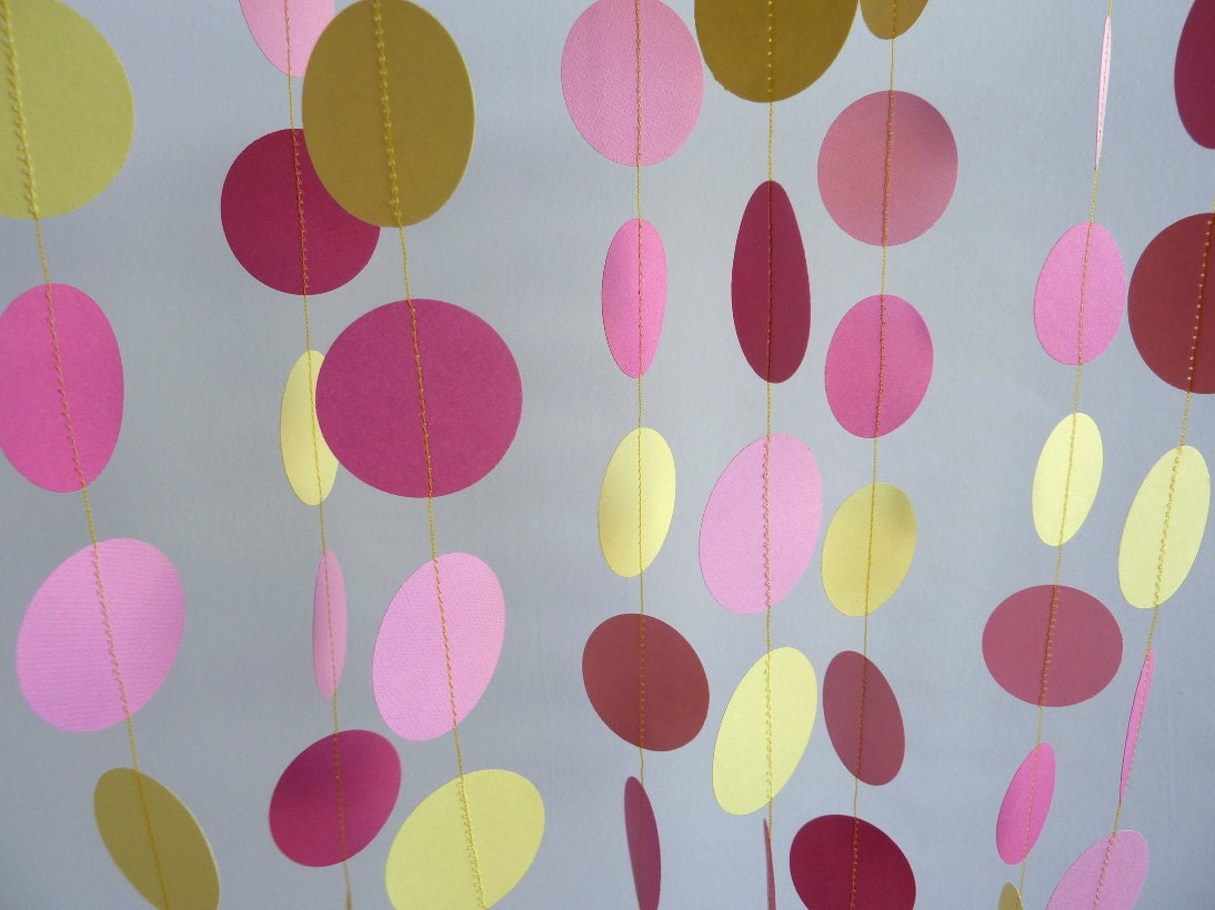 Yellow and Pink Garland, Pink Lemonade, Baby Shower, Nursery Decor, Birthday