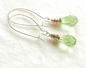 Swarovski Crystal Earrings, Green Crystal Earrings, Briolette Earrings, Spring Summer Trends, Gift for Her, August Birthstone