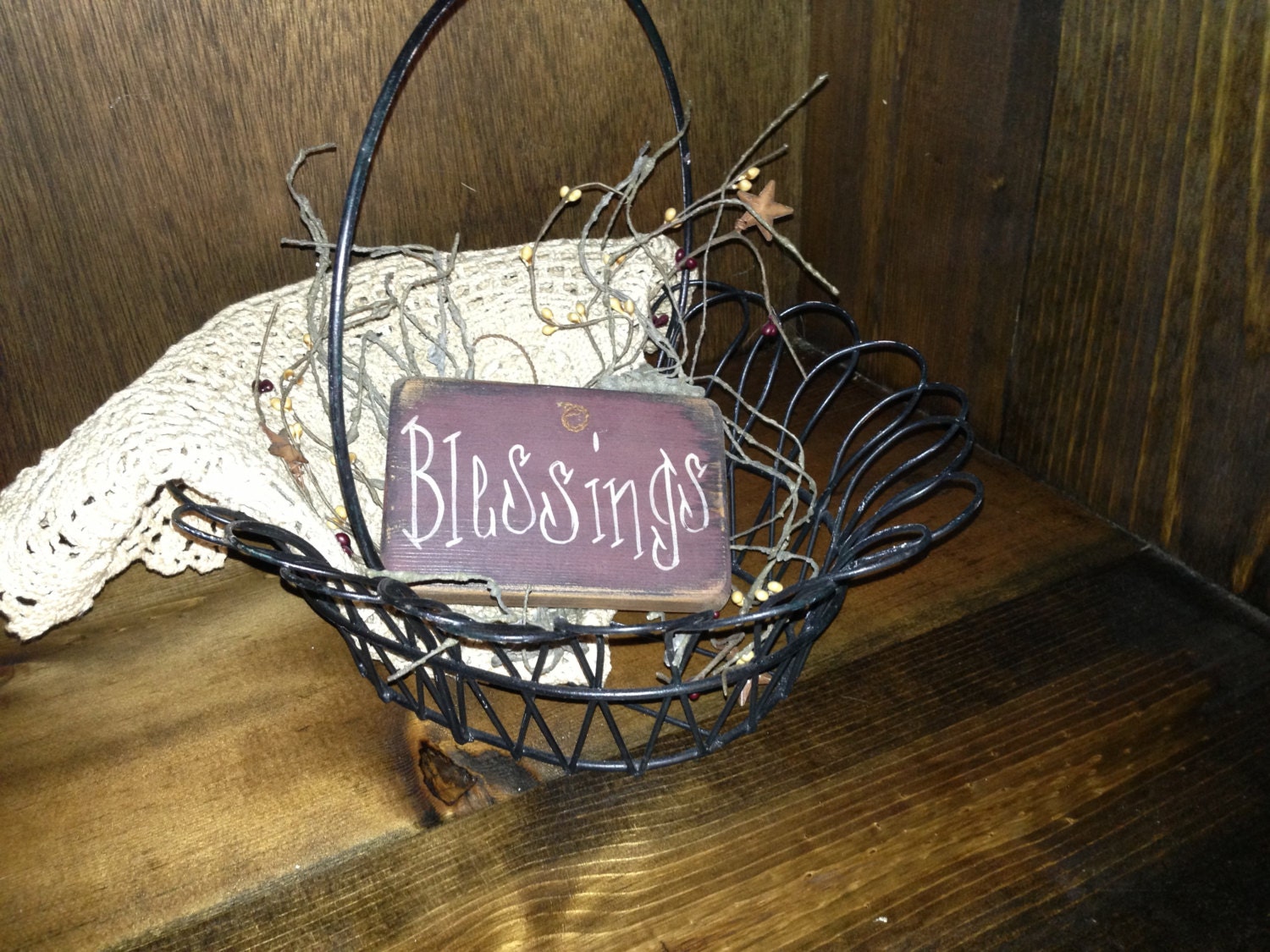Vintage metal basket