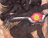 Capricorn, The Ambitious Goat: Dec 22 - Jan 20 / ART PRINT / LARGE / 21" X 28"