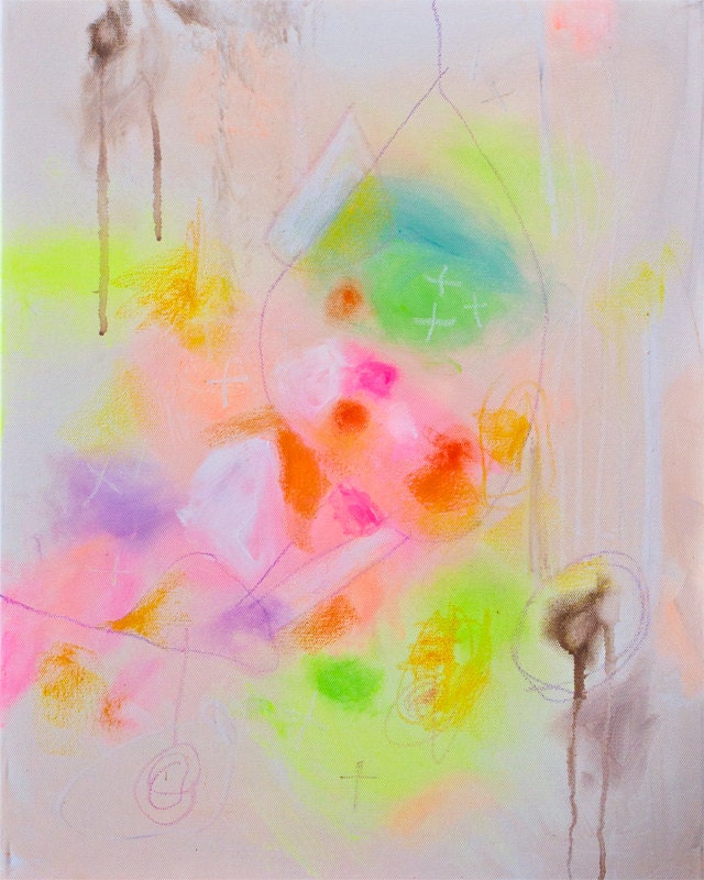 Abstract Modern Minimal Style Original Painting "Infused Reality" 16 x 20 .5"