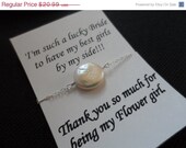 Flower Girl Gifts Bracelet - Coin Pearl, Bridesmaid Gifts, Made of Honour Gifts, Junior Bridesmaids, Mother of the Bride and Groom Gifts