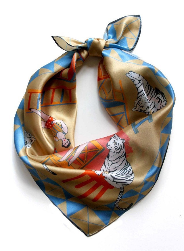 Mabel Stark the Tiger Tamer Circus Silk Scarf