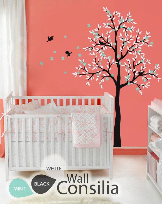 Baby Nursery Wall Decals - Tree Wall Decal - Nursery Decal - Large: approx 85" x 75" - KC009