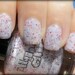 I Luv Me - white creme base with red, pink and purple glitter nail polish