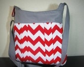 Red Chevron Bag - Crossover shoulder Chevron bag