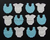 Fondant Cupcake Toppers - Baby Bibs/Onesies