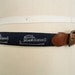 Yacht Pattern Belt / blue & white boats / vintage ivy league belt / men's large