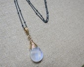 Rainbow Moonstone LUXE AAA Gold Filled and Oxidized Sterling Silver Necklace