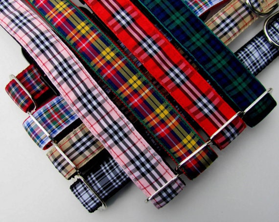 Tartan Plaid Dog Collar -  Scottish Tartan Plaids
