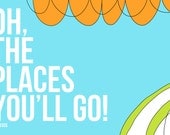 dr. seuss nursery wall art 5 - oh the places you'll go