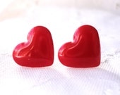 Red Heart Studs  Valentines Day Heart Studs -comes in any other color available in our store