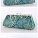 EllenVintage Peacock Teal Clutch with Silk lining (choose your color) , Bridesmaid gift idea, Wedding clutch, Bridesmaid clutch, Evening bag