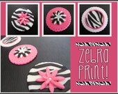 Zebra and Daisies Fondant Cupcake Toppers