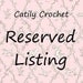 Reserved Listing - Adult Slouchy Beanie for Elise