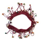 Bohemian Crochet Knitt Necklace with Multicolor Beads