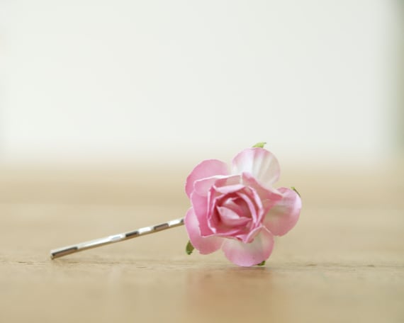 Wedding Hair Accessory, Bride Hair Pin, Pink Vintage Rose, Flower Girl, Spring Wedding, Bridesmaids, Romantic clip Pastel