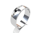 Black Diamond ring, mens wedding band, white gold, commitment, men diamond wedding, black diamond, men diamond ring, eternity, yellow gold